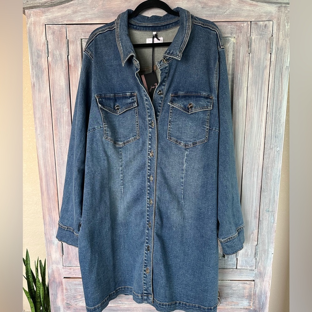 NWT Jen7 by 7 for all Mankind denim dress / duster 3X